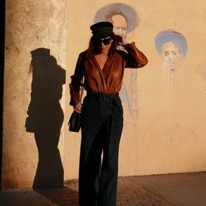 Padova faux leather bodysuit